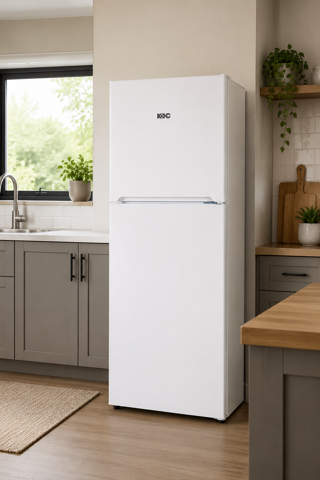 KIC White Top Freezer, Bottom Fridge