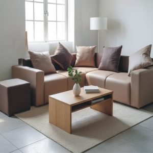 Linda Two Piece Corner Lounge Suite with Ottoman